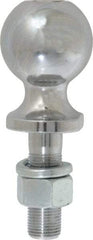 Reese - 2" Diam, 2-3/8" Shank Length, Hitch Ball - 3/4" Shank Diam, 3,500 Lb Capacity, Chrome Finish - Exact Industrial Supply