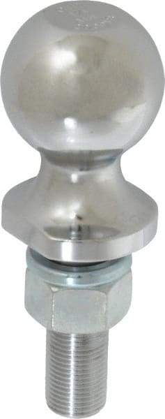 Reese - 1-7/8" Diam, 2-3/8" Shank Length, Hitch Ball - 3/4" Shank Diam, 2,000 Lb Capacity, Chrome Finish - Exact Industrial Supply