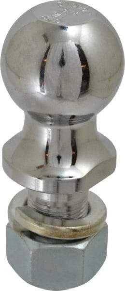 Reese - 1-7/8" Diam, 2" Shank Length, Hitch Ball - 1" Shank Diam, 2,000 Lb Capacity, Chrome Finish - Exact Industrial Supply