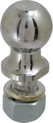 Reese - 1-7/8" Diam, 2" Shank Length, Hitch Ball - 1" Shank Diam, 2,000 Lb Capacity, Chrome Finish - Exact Industrial Supply