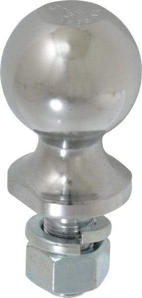 Reese - 2" Diam, 1-1/2" Shank Length, Hitch Ball - 3/4" Shank Diam, 3,500 Lb Capacity, Chrome Finish - Exact Industrial Supply