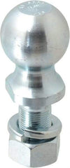 Reese - 2" Diam, 2" Shank Length, Hitch Ball - 1" Shank Diam, 7,500 Lb Capacity, Zinc Finish - Exact Industrial Supply