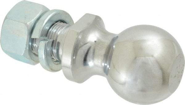 Reese - 2" Diam, 2" Shank Length, Hitch Ball - 1" Shank Diam, 6,000 Lb Capacity, Chrome Finish - Exact Industrial Supply
