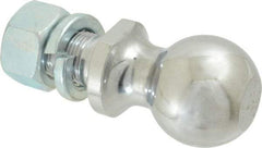 Reese - 2" Diam, 2" Shank Length, Hitch Ball - 1" Shank Diam, 6,000 Lb Capacity, Chrome Finish - Exact Industrial Supply