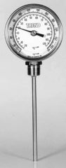 Wika - 12 Inch Long Stem, Stainless Steel, Bottom Connected Bi-Metal Thermometer - 100 to 540°C, 1% Accuracy - Exact Industrial Supply