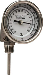 Wika - 2-1/2 Inch Long Stem, 3 Inch Dial Diameter, Stainless Steel, Adjustable Angle Bi-Metal Thermometer - -20 to 60°C, 1% Accuracy - Exact Industrial Supply
