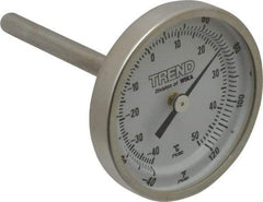 Wika - 2-1/2 Inch Long Stem, 2 Inch Dial Diameter, Stainless Steel, Back Connected Bi-Metal Thermometer - -40 to 50°C, 1% Accuracy - Exact Industrial Supply