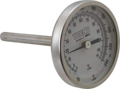 Wika - 2-1/2 Inch Long Stem, 2 Inch Dial Diameter, Stainless Steel, Back Connected Bi-Metal Thermometer - -5 to 115°C, 1% Accuracy - Exact Industrial Supply