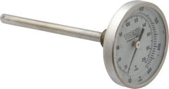 Wika - 4 Inch Long Stem, 2 Inch Dial Diameter, Stainless Steel, Back Connected Bi-Metal Thermometer - 10 to 200°C, 1% Accuracy - Exact Industrial Supply