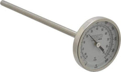 Wika - 6 Inch Long Stem, 2 Inch Dial Diameter, Stainless Steel, Back Connected Bi-Metal Thermometer - -15 to 90°C, 1% Accuracy - Exact Industrial Supply