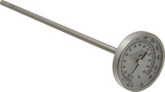 Wika - 9 Inch Long Stem, 2 Inch Dial Diameter, Stainless Steel, Back Connected Bi-Metal Thermometer - 10 to 150°C, 1% Accuracy - Exact Industrial Supply