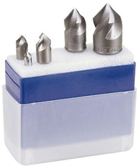 M.A. Ford - 5 Piece, 1/4 to 1" Head Diam, 60° Included Angle, Single End Countersink Set - Exact Industrial Supply