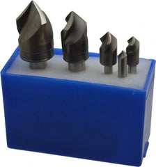 M.A. Ford - 5 Piece, 1/4 to 1" Head Diam, 82° Included Angle, Single End Countersink Set - Exact Industrial Supply