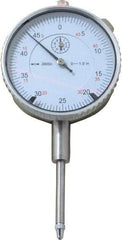 Value Collection - 1" Range, 0-50 Dial Reading, 0.0005" Graduation Dial Drop Indicator - 2.28" Dial, Revolution Counter - Exact Industrial Supply