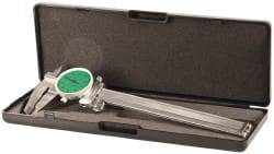 Value Collection - 0" to 6" Range, 0.001" Graduation, 0.1" per Revolution, Dial Caliper - Green Face, 1.57" Jaw Length - Exact Industrial Supply