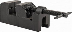 Interstate - 1-1/2" Jaw Opening Capacity x 7/8" Throat Depth, Horizontal Drill Press Vise - 1-1/2" Wide x 1" High Jaw, Stationary Base, Standard Speed, 5" OAL x 1-3/4" Overall Height, Cast Iron - Exact Industrial Supply