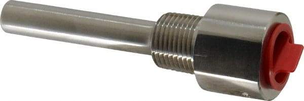 Alloy Engineering - 4 Inch Overall Length, 1/2 Inch Thread, 304 Stainless Steel Standard Thermowell - 2-1/2 Inch Insertion Length - Exact Industrial Supply