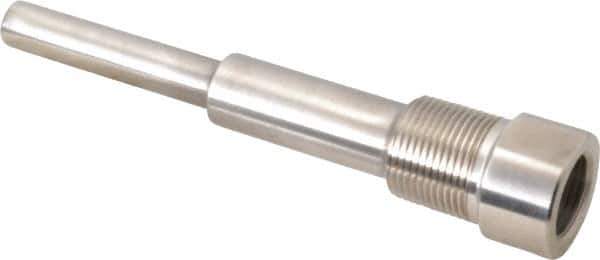 Alloy Engineering - 6 Inch Overall Length, 3/4 Inch Thread, 316 Stainless Steel Standard Thermowell - 4-1/2 Inch Insertion Length - Exact Industrial Supply