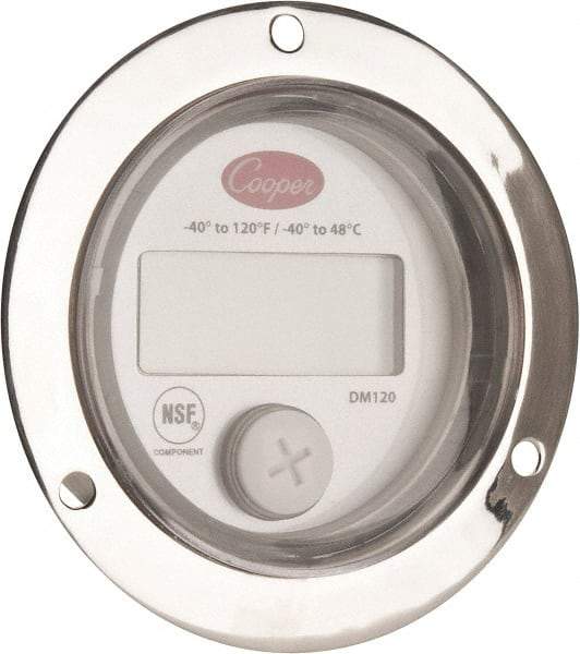 Cooper - -40 to 120°F Front Flange Panel Meter - 4-Digit LCD Display - Exact Industrial Supply