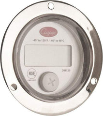 Cooper - -40 to 120°F Front Flange Panel Meter - 4-Digit LCD Display - Exact Industrial Supply