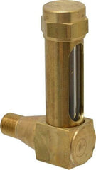 LDI Industries - 1-3/8 Inch Long Sight, 1/8 Inch Thread Size, Buna-N Seal Short Elbow, Vented Oil-Level Indicators and Gauge - 2-3/8 Inch Length to Center of Base - Exact Industrial Supply