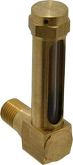 LDI Industries - 1-7/8 Inch Long Sight, 1/4 Inch Thread Size, Buna-N Seal Short Elbow, Vented Oil-Level Indicators and Gauge - 2-7/8 Inch Length to Center of Base - Exact Industrial Supply