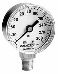 Ashcroft - 2" Dial, 1/4 Thread, 0-1,500 Scale Range, Pressure Gauge - Exact Industrial Supply