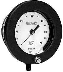 Ashcroft - 8-1/2" Dial, 1/4 Thread, 0-60 Scale Range, Pressure Gauge - Lower Connection Mount, Accurate to 0.25% of Scale - Exact Industrial Supply