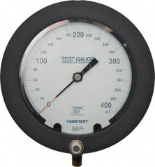 Ashcroft - 6" Dial, 1/4 Thread, 0-400 Scale Range, Pressure Gauge - Lower Connection Mount, Accurate to 0.25% of Scale - Exact Industrial Supply