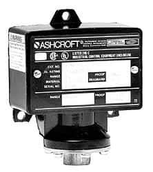 Ashcroft - 90 to 600 psi Adjustable Range, 2,400 Max psi, Watertight Single Setpoint - 1/4 Thread - Exact Industrial Supply