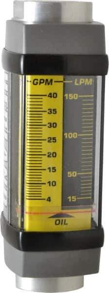 Hedland - 1" NPTF Port Oil & Petroleum-Based Liquid Flowmeter - 3000 Max psi, 4 to 40 GPM, Anodized Aluminum - Exact Industrial Supply