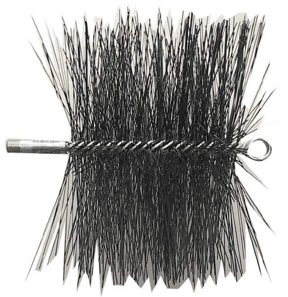 Schaefer Brush - 10" Square, Tempered Steel Wire Chimney Brush - 1/4" NPSM Male Connection - Exact Industrial Supply