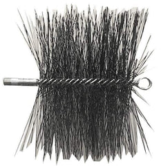 Schaefer Brush - 10" Square, Tempered Steel Wire Chimney Brush - 1/4" NPSM Male Connection - Exact Industrial Supply