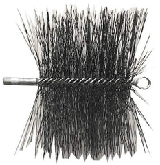 Schaefer Brush - 8" Square, Dense Steel Wire Chimney Brush - 1/4" NPSM Male Connection - Exact Industrial Supply