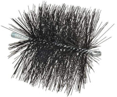 Schaefer Brush - 6", Square, Tempered Steel Wire Chimney Brush - 1/4" NPSM Male Connection - Exact Industrial Supply