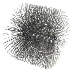 Schaefer Brush - 8" Diam Round, Tempered Steel Wire Chimney Brush - 1/4" NPSM Male Connection - Exact Industrial Supply