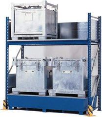 Denios - 385 Gal Sump Capacity, Steel IBC Tote Rack - 126" Long x 54" Wide x 120" High, 10,000 Lb Capacity, 4 Totes - Exact Industrial Supply