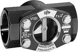 OPW Engineered Systems - 1-1/2 Inch, Carbon Steel, Visi-Flo Sight Flow Indicator - 200 Max psi, 5-1/4 Inch Overall Length - Exact Industrial Supply