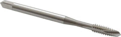 OSG - #6-32 UNC, 2 Flute, Bright Finish, Vanadium High Speed Steel Spiral Point Tap - Plug Chamfer, Right Hand Thread, 2" OAL, 11/16" Thread Length, 0.141" Shank Diam, 2B Class of Fit - Exact Industrial Supply