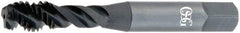 OSG - M6x1.00 Metric Coarse 3 Flute 6H Modified Bottoming Spiral Flute Tap - Vanadium High Speed Steel, Bright Finish, 2-1/2" OAL, Right Hand Flute, Right Hand Thread, D5 - Exact Industrial Supply