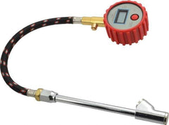 Value Collection - 0 to 100 psi Digital Tire Pressure Gauge - CR2032 Lithium Battery, 9' Hose Length, 0.5 psi Resolution - Exact Industrial Supply