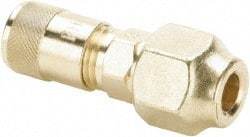 Parker - 500 Max psi, 1/4 Tube OD, Flare Union Access Valve - Brass - Exact Industrial Supply