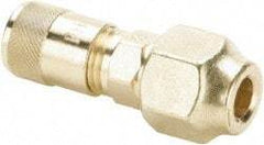 Parker - 500 Max psi, 1/4 Tube OD, Flare Union Access Valve - Brass - Exact Industrial Supply