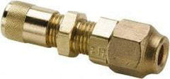 Parker - 500 Max psi, 1/4 Tube OD, Bulkhead Union Access Valve - Brass - Exact Industrial Supply