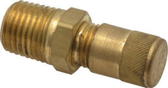 Parker - 1/4-18 Male Pipe, 500 Max psi, 1/4 Tube OD, Male Connector Access Valve - Brass - Exact Industrial Supply