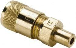 Parker - 500 Max psi, 1/8 Tube OD, Straight Solder Connector Access Valve - Brass - Exact Industrial Supply