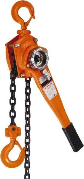 Value Collection - 3,000 Lb Lifting Capacity, Lever Hoist - Made from Chain, 55 Lb Avg Pull to Lift Rated Load - Exact Industrial Supply