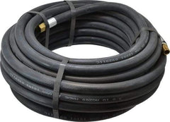 Alliance Hose & Rubber - 3/8" ID x 23/32" OD 50' Long Multipurpose Air Hose - MNPT x FNPT(Swivel) Ends, 200 Working psi, -40 to 190°F, 1/4" Fitting, Black - Exact Industrial Supply
