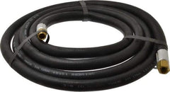 Alliance Hose & Rubber - 3/8" ID x 23/32" OD 10' Long Multipurpose Air Hose - MNPT x FNPT(Swivel) Ends, 300 Working psi, -40 to 190°F, 1/4" Fitting, Black - Exact Industrial Supply
