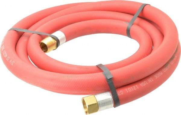 Alliance Hose & Rubber - 3/4" ID x 1-5/32" OD 10' Long Multipurpose Air Hose - MNPT x FNPT(Swivel) Ends, 300 Working psi, -40 to 190°F, 3/4" Fitting, Red - Exact Industrial Supply